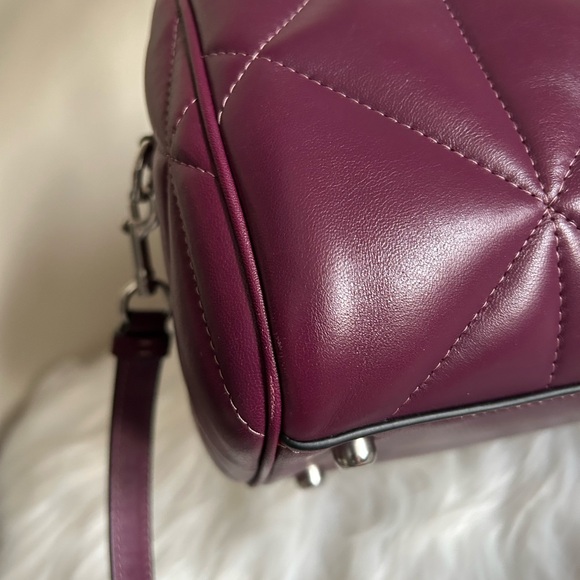 Coach Rowan Satchel Duffle with Diamond Quilting Deep Berry - Picture 9 of 9